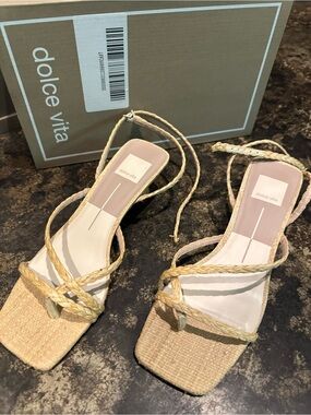 Dolce Vita Natural Braided Wrap Sandals